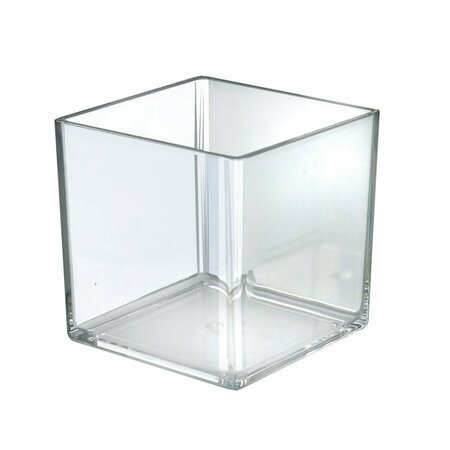 Azar Displays 6'' Deluxe Clear Acrylic Square Cube Bin for Counter, 2PK 556306-GS-2PK